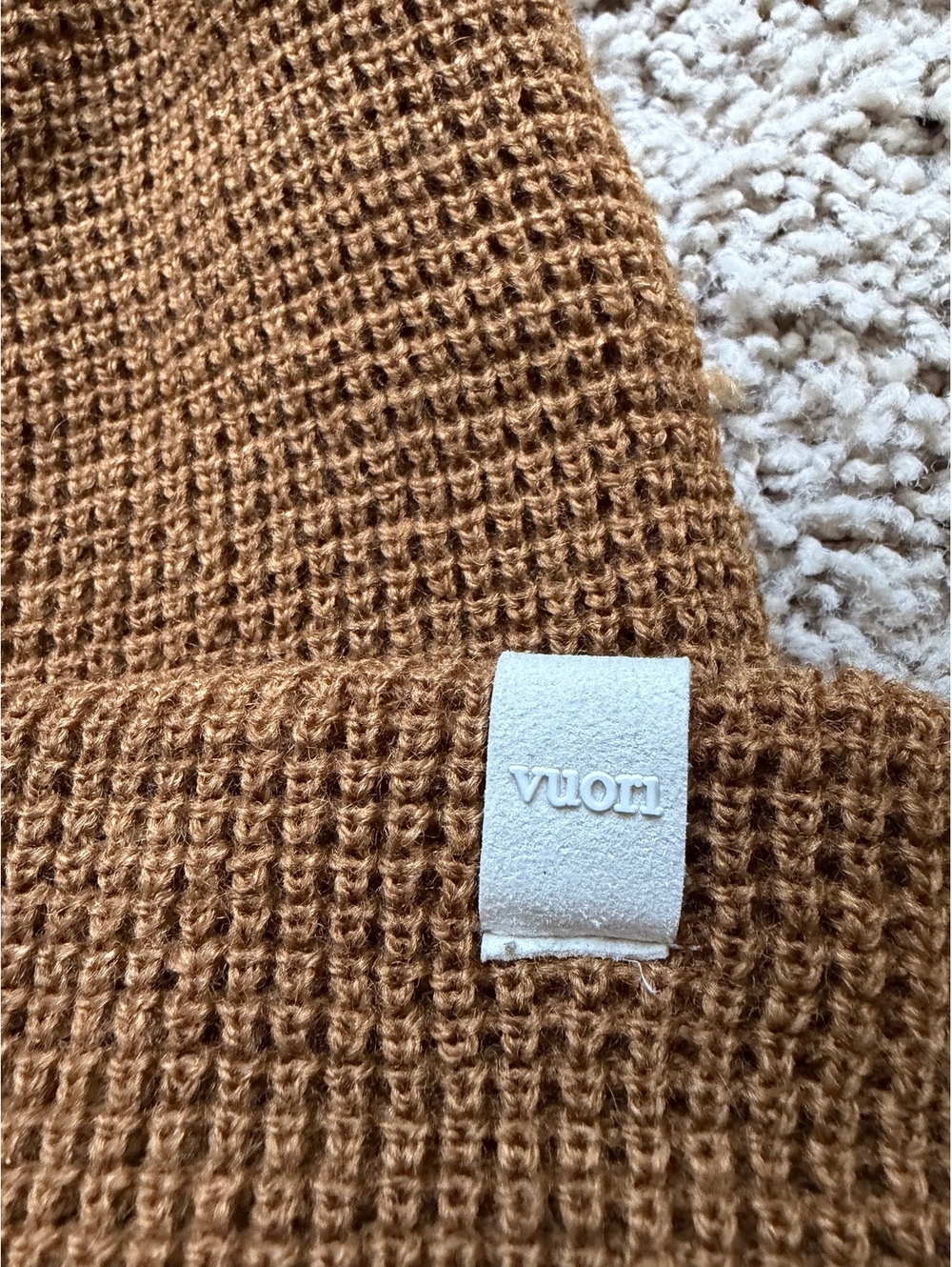 Vuori Alpine Waffle Beanie double-layered winter hat Caramel - Picture 2 of 6